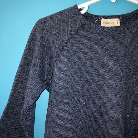 Play Up European Designer 2 Dress Polka Dots Navy - Picture 2 of 14